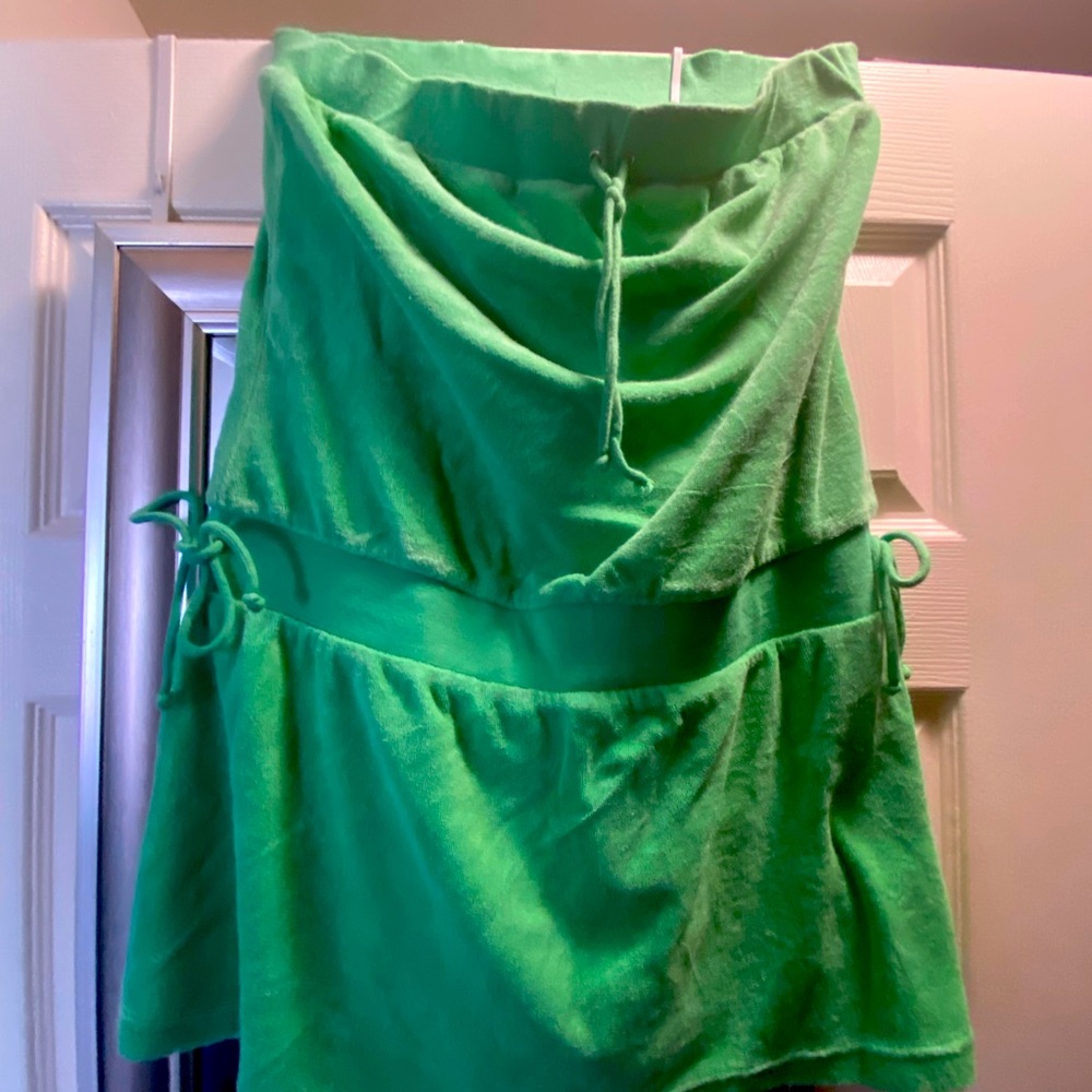 Terry drawstring swim cover